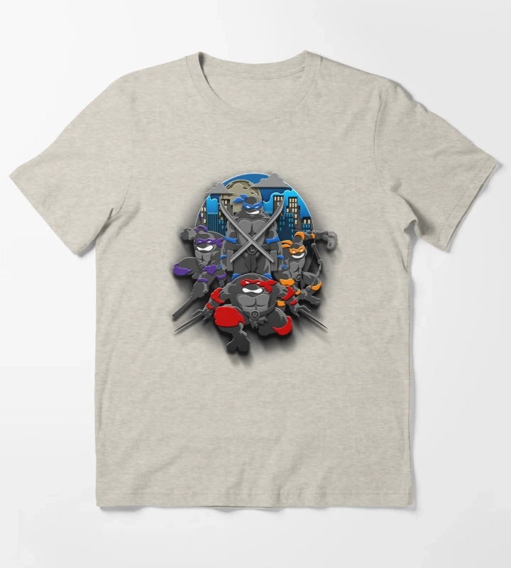 Teenage Mutant Ninja Turtles Heroes In A Shell Group T-Shirt Cream