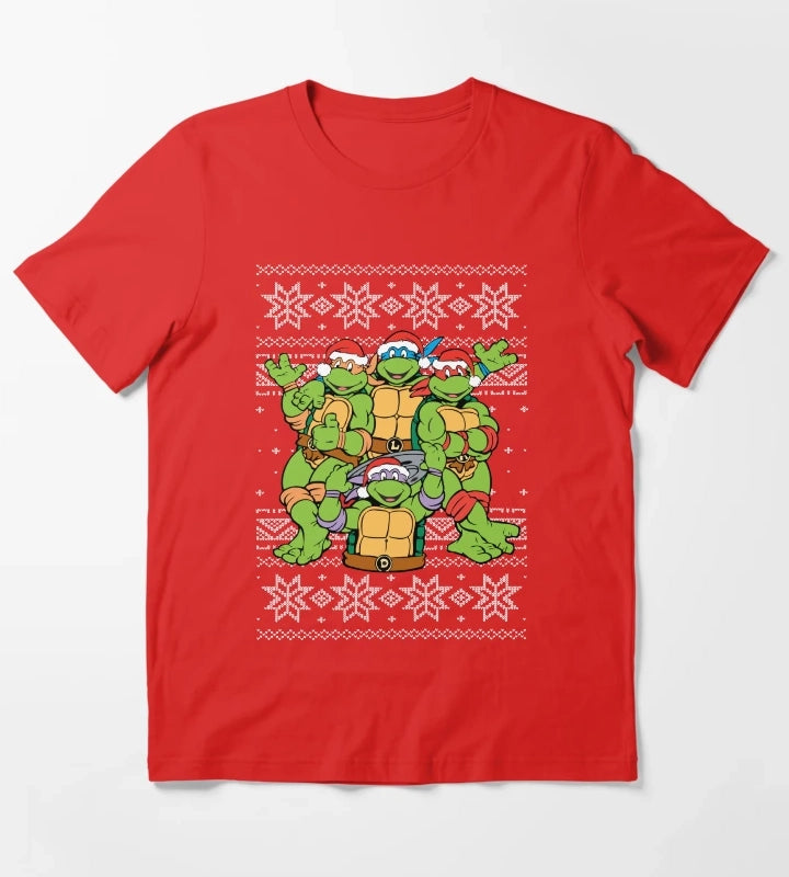 Teenage Mutant Ninja Turtles Holiday Cheer Ugly Sweater T-Shirt Red