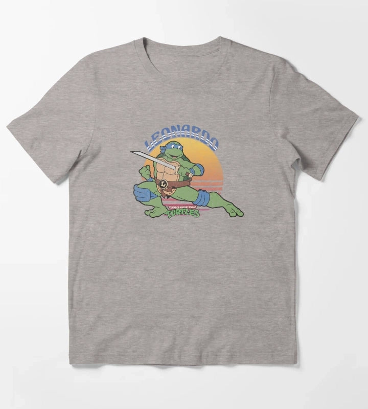 Teenage Mutant Ninja Turtles Leonardo Sun T-Shirt Heather Grey