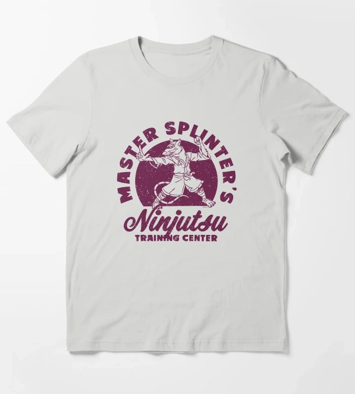 Teenage Mutant Ninja Turtles Master Splinters Retro Logo T-Shirt Light Grey