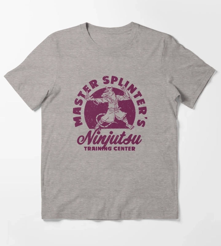 Teenage Mutant Ninja Turtles Master Splinters Retro Logo T-Shirt Heather Grey