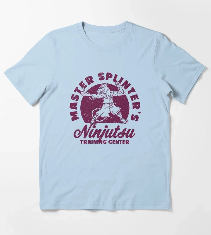 Teenage Mutant Ninja Turtles Master Splinters Retro Logo T-Shirt Sky Blue