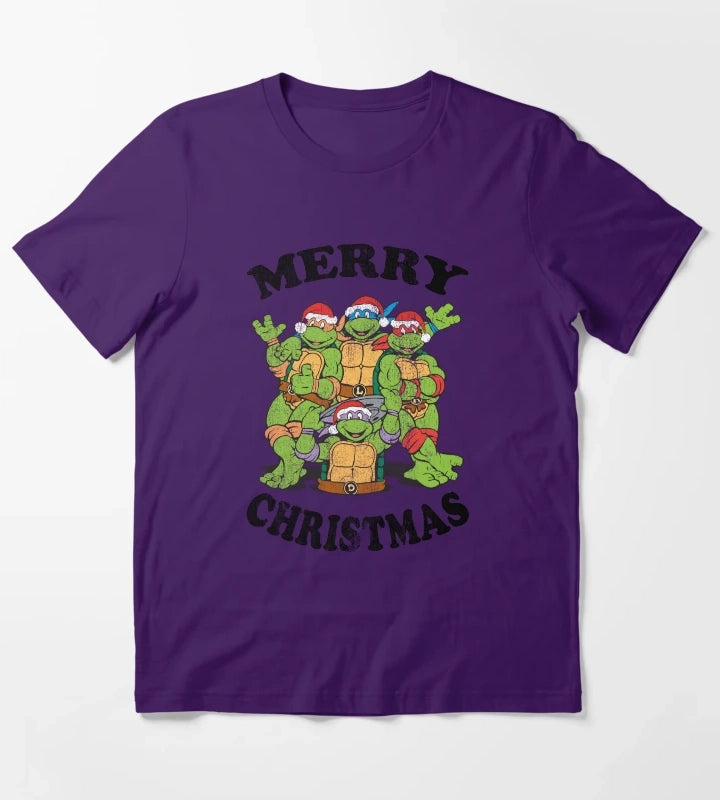 Teenage Mutant Ninja Turtles Merry Christmas Group T-Shirt Purple