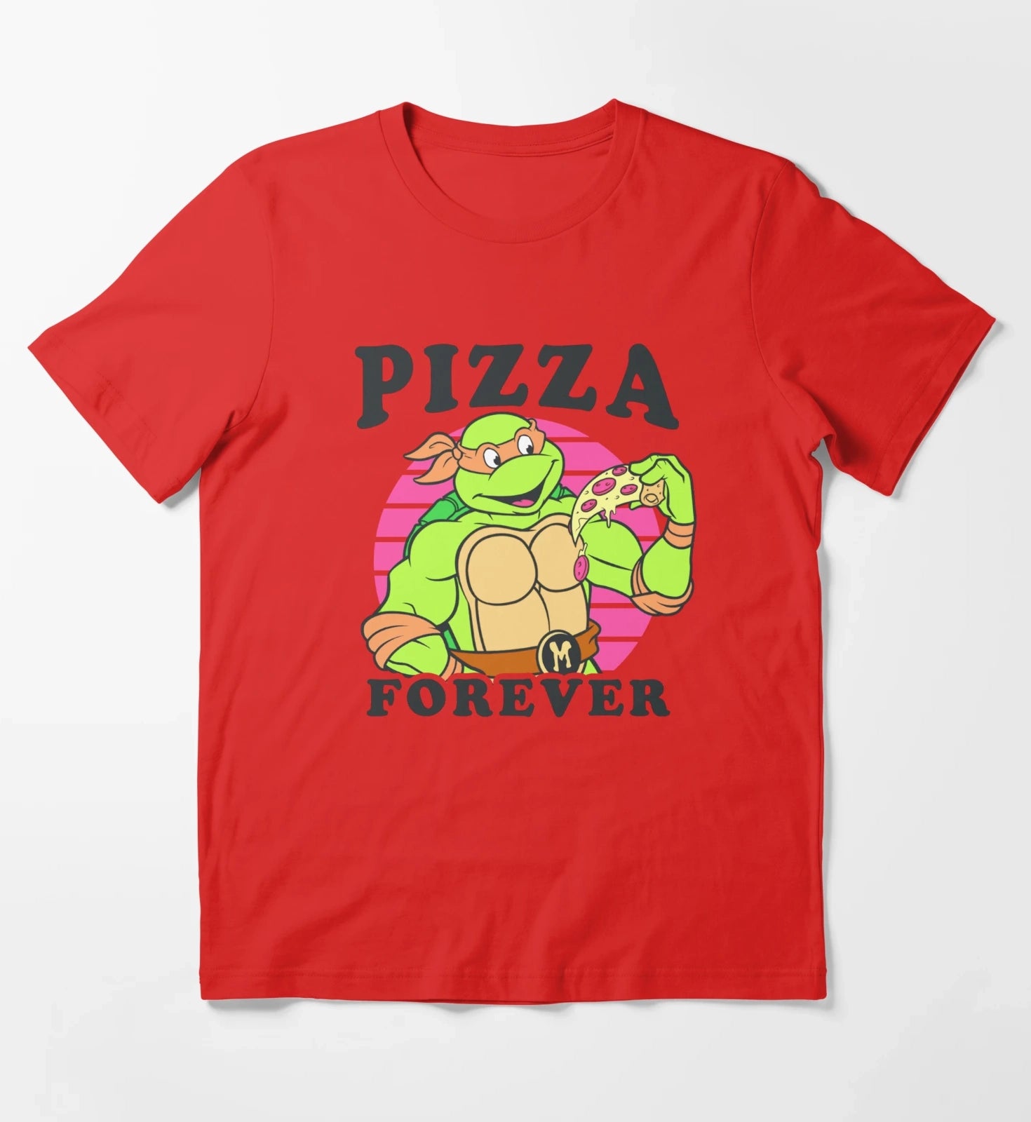 Teenage Mutant Ninja Turtles Michelangelo Pizza Forever T-Shirt Red