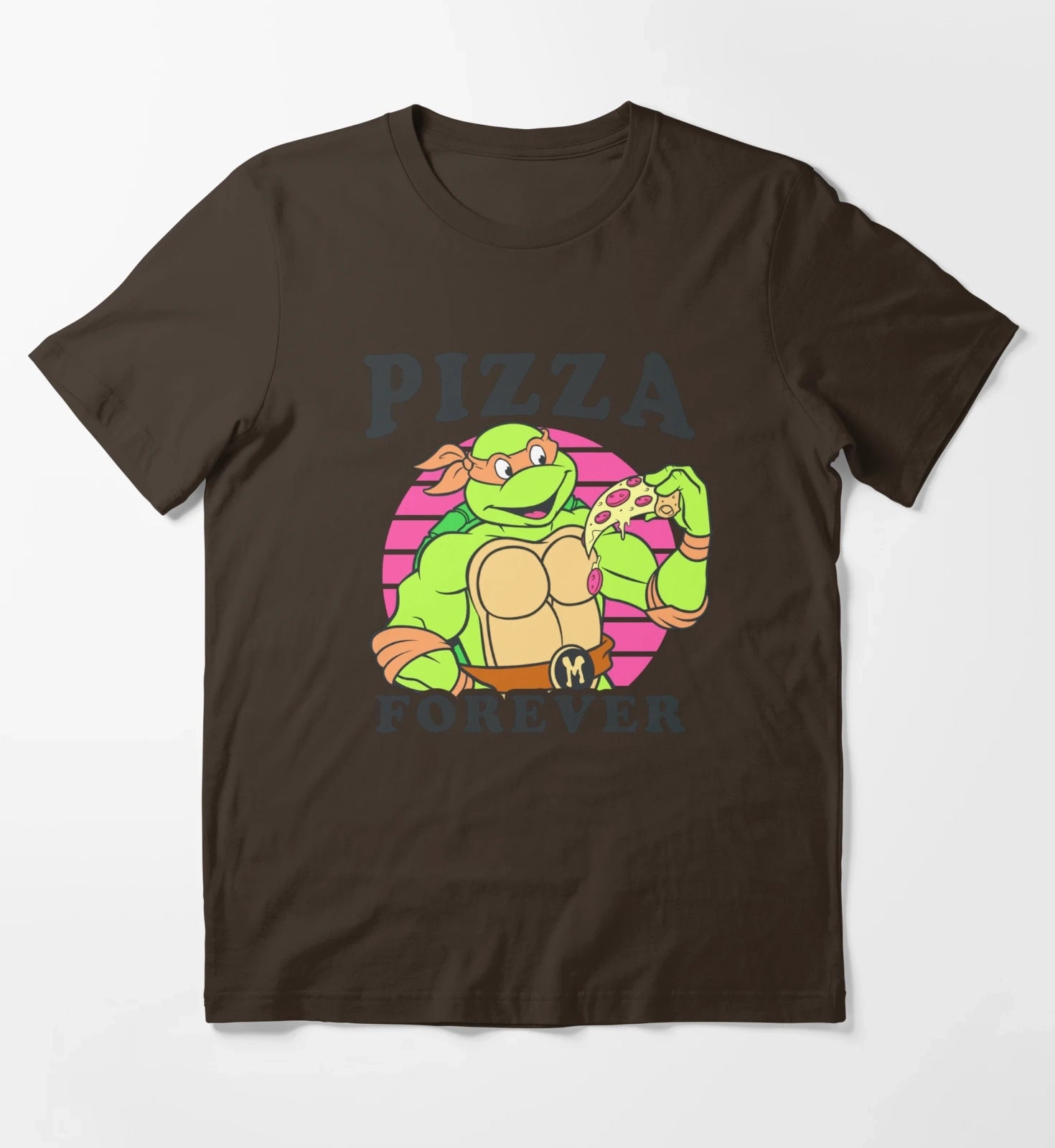 Teenage Mutant Ninja Turtles Michelangelo Pizza Forever T-Shirt Brown