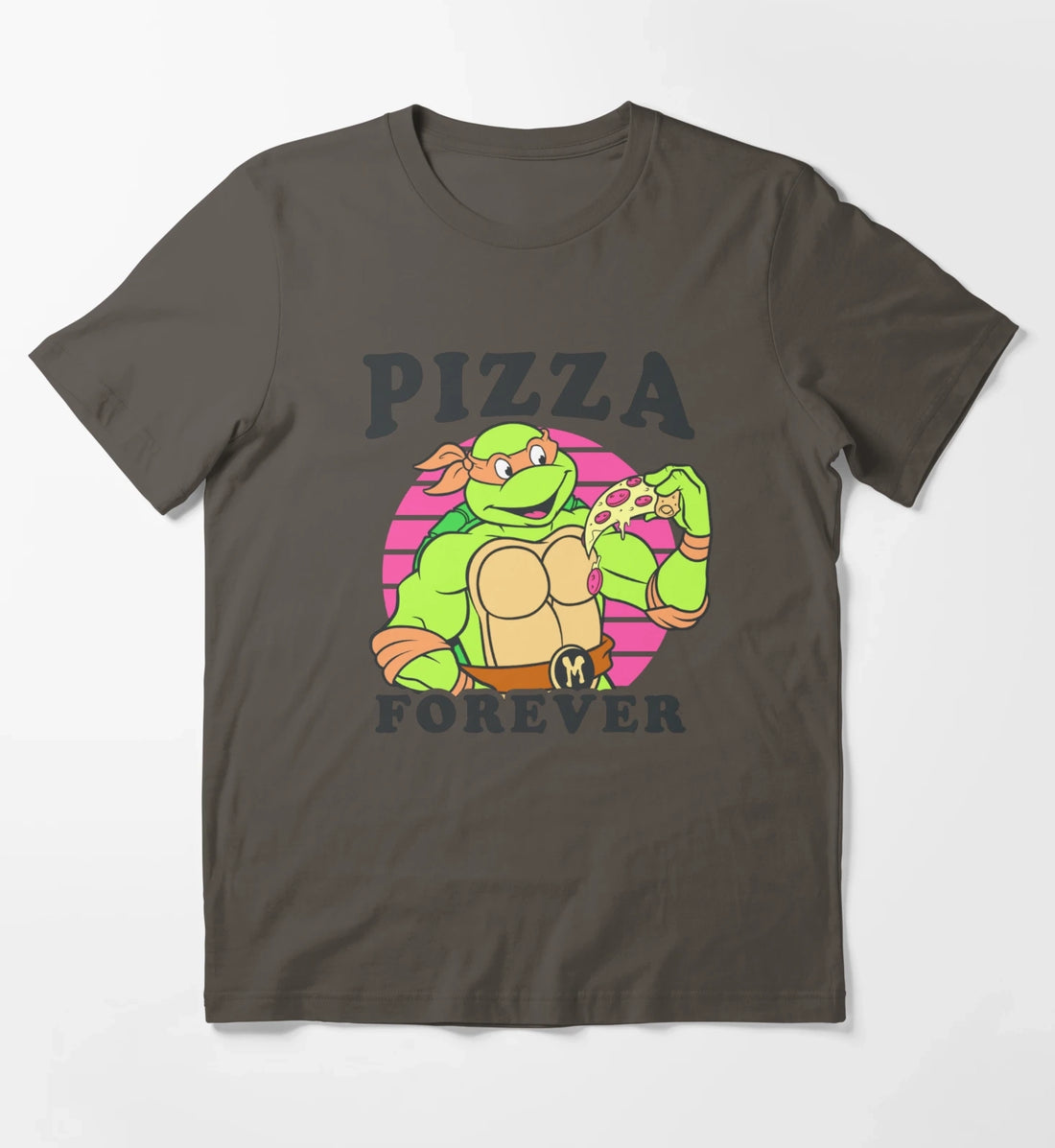 Teenage Mutant Ninja Turtles Michelangelo Pizza Forever T-Shirt Dark Grey