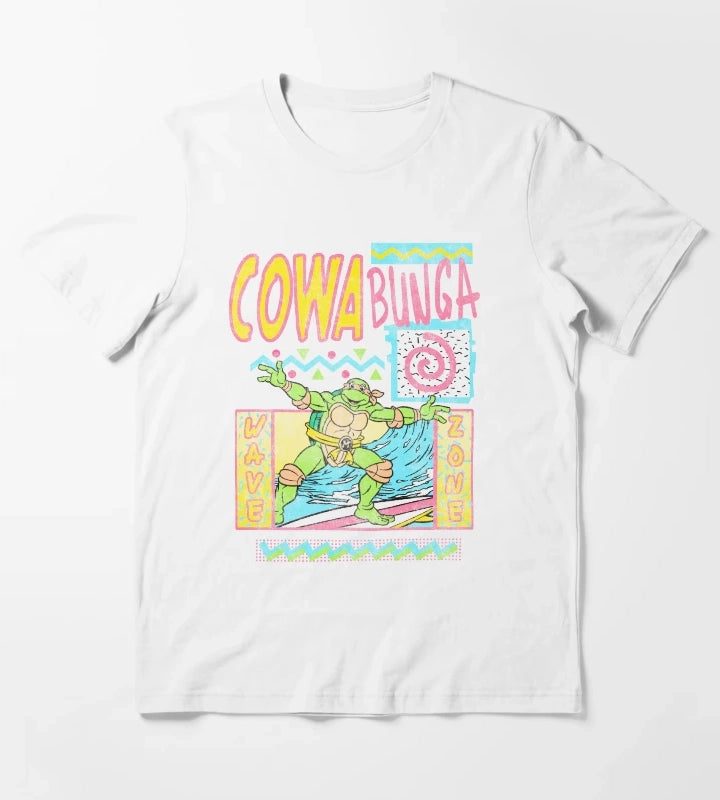Teenage Mutant Ninja Turtles Michelangelo Retro Surfin T-Shirt White