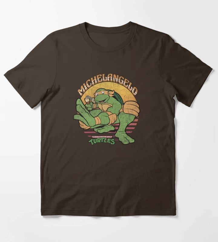 Teenage Mutant Ninja Turtles Michelangelo Sun T-Shirt Brown