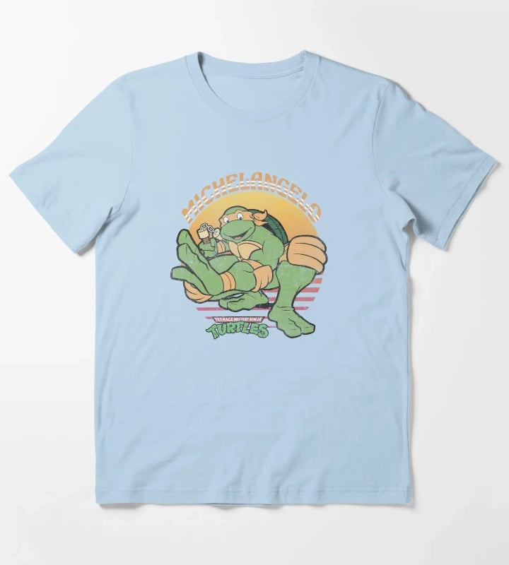 Teenage Mutant Ninja Turtles Michelangelo Sun T-Shirt Sky Blue