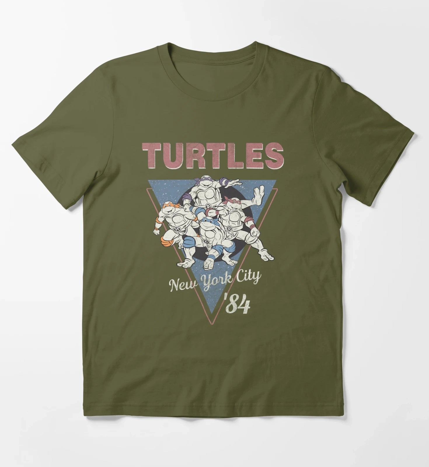 Teenage Mutant Ninja Turtles New York 84 V2 T-Shirt Olive Green