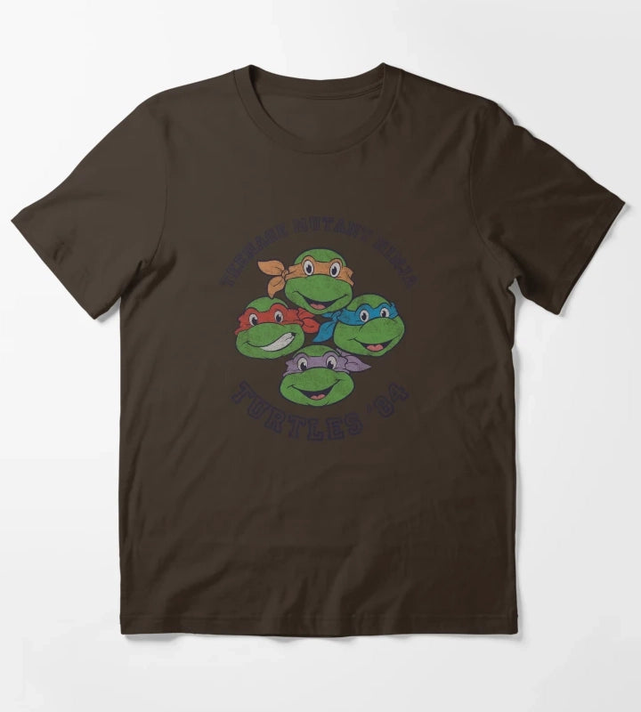 Teenage Mutant Ninja Turtles Old School 1984 T-Shirt Brown