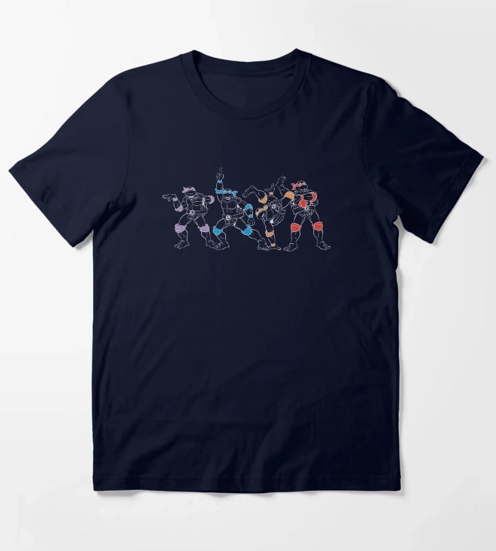 Teenage Mutant Ninja Turtles Outline Group T-Shirt Navy