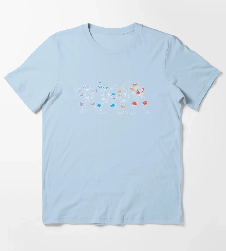 Teenage Mutant Ninja Turtles Outline Group T-Shirt Sky Blue