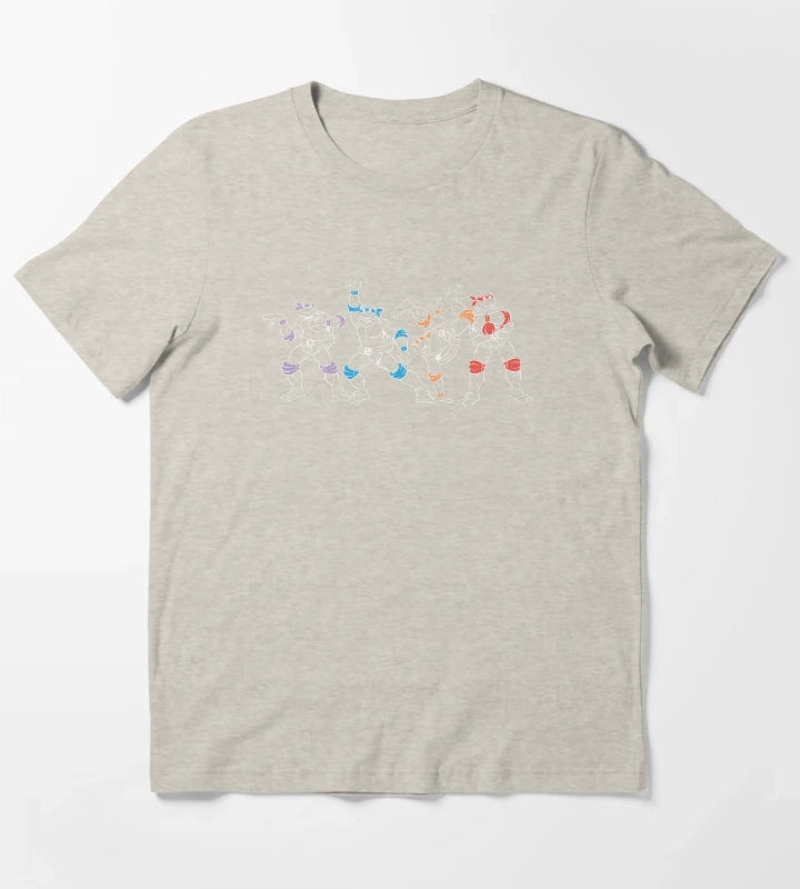 Teenage Mutant Ninja Turtles Outline Group T-Shirt Cream