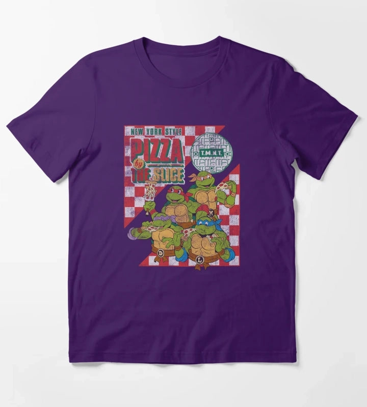 Teenage Mutant Ninja Turtles Pizza By The Slice Vintage Logo T-Shirt Purple