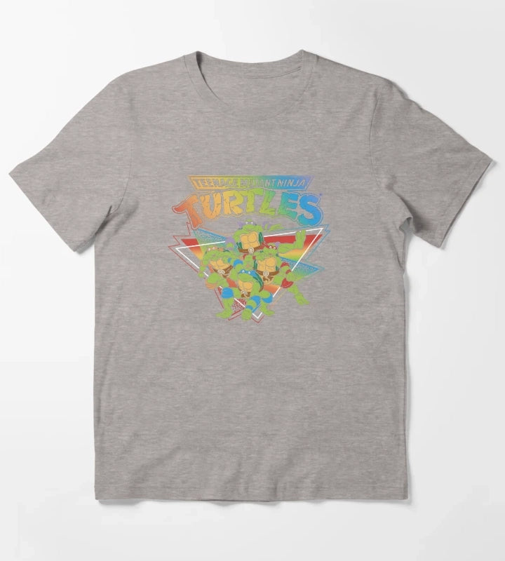Teenage Mutant Ninja Turtles Pride Rainbow Gradient T-Shirt Heather Grey