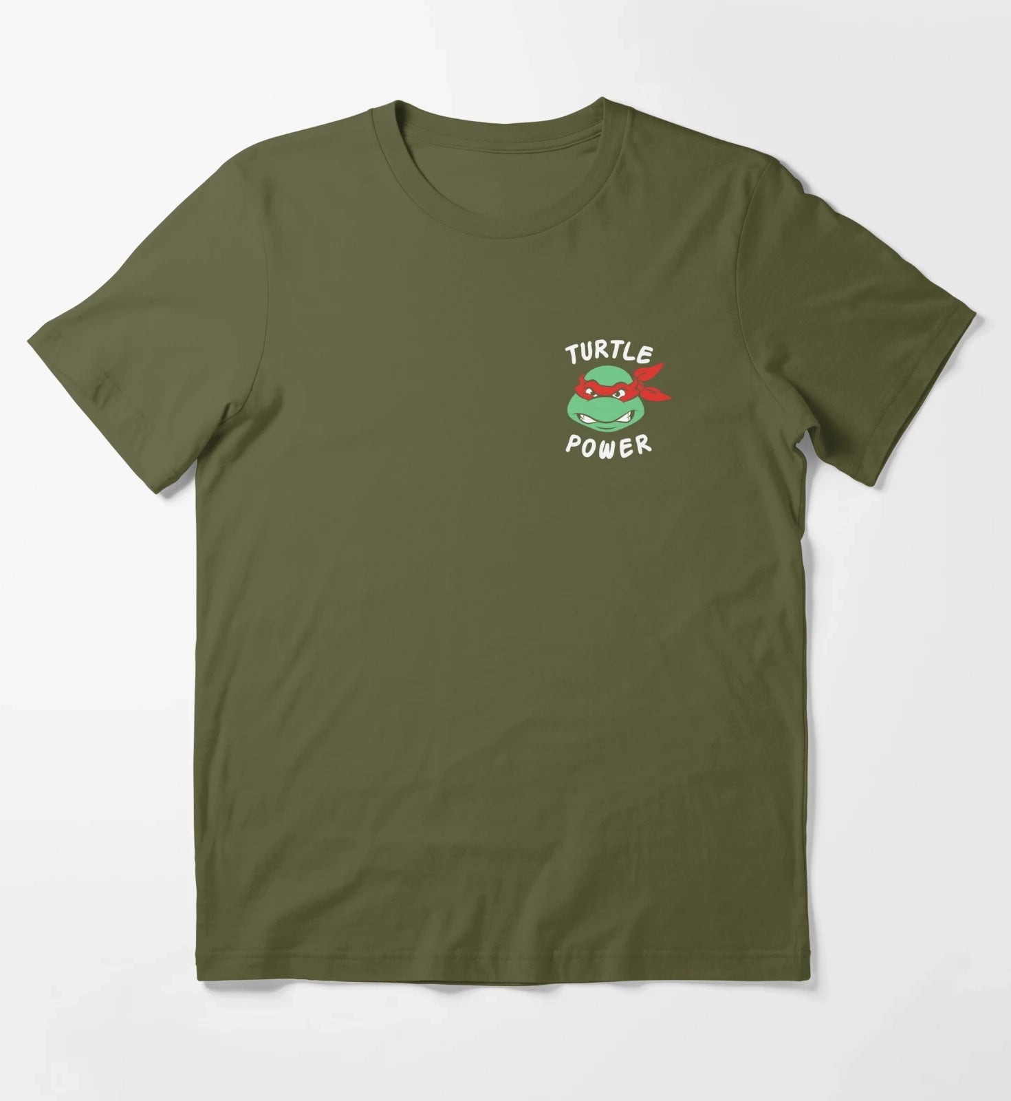 Teenage Mutant Ninja Turtles Raphael Turtle Power Pocket T-Shirt Olive Green