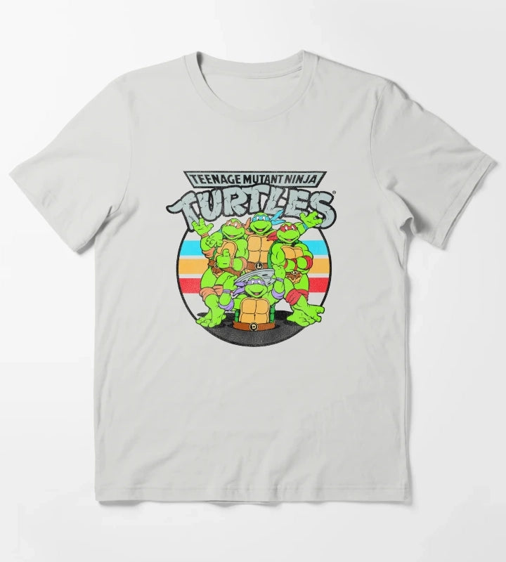 Teenage Mutant Ninja Turtles Retro Spot Logo T-Shirt Light Grey