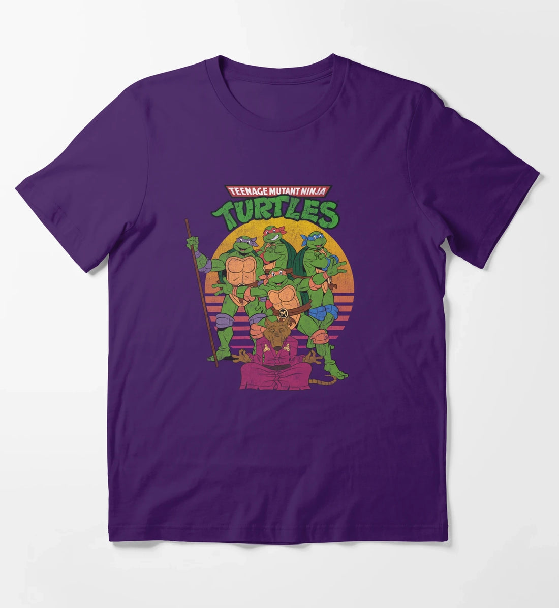 Teenage Mutant Ninja Turtles Retro Sun Group T-Shirt Purple
