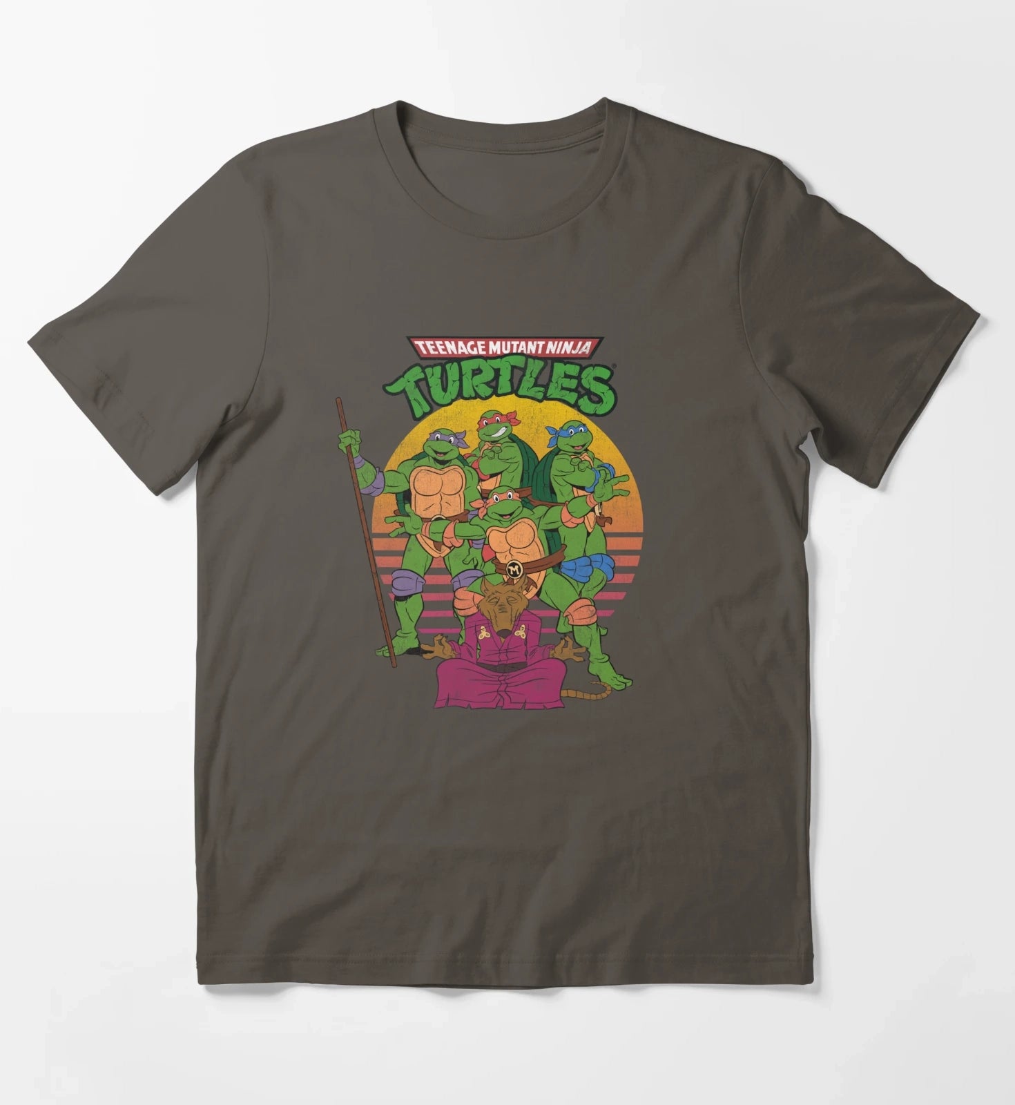 Teenage Mutant Ninja Turtles Retro Sun Group T-Shirt Dark Grey