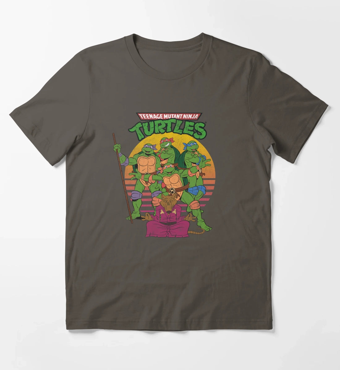 Teenage Mutant Ninja Turtles Retro Sun Group T-Shirt Dark Grey