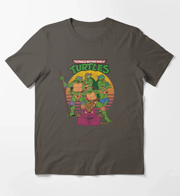 Teenage Mutant Ninja Turtles Retro Sun Group T-Shirt Dark Grey