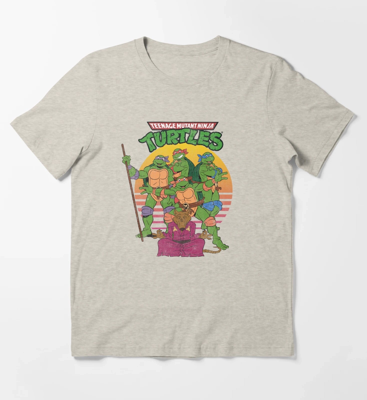 Teenage Mutant Ninja Turtles Retro Sun Group T-Shirt Cream