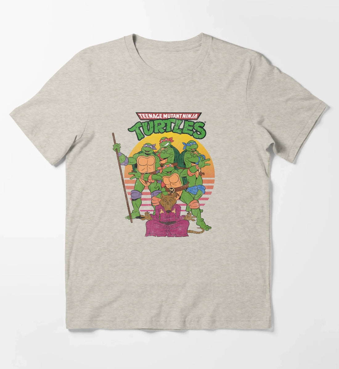Teenage Mutant Ninja Turtles Retro Sun Group T-Shirt Cream