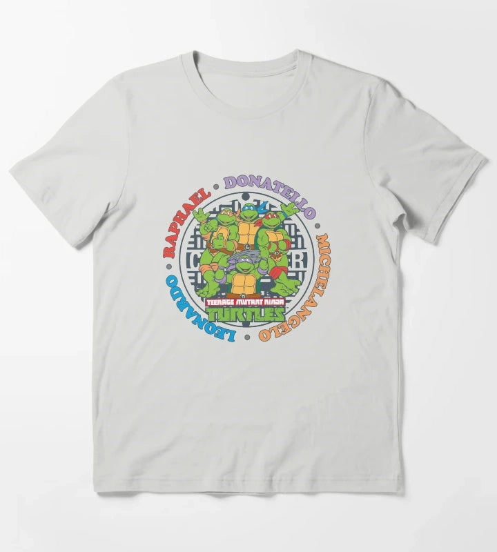 Teenage Mutant Ninja Turtles Sewer Logo T-Shirt Light Grey