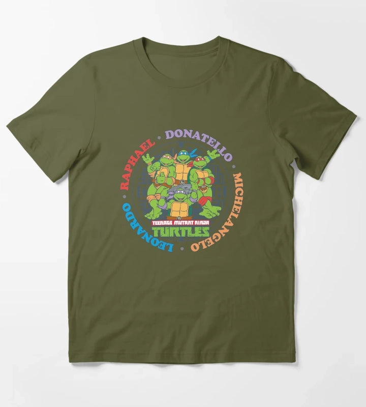 Teenage Mutant Ninja Turtles Sewer Logo T-Shirt Olive Green