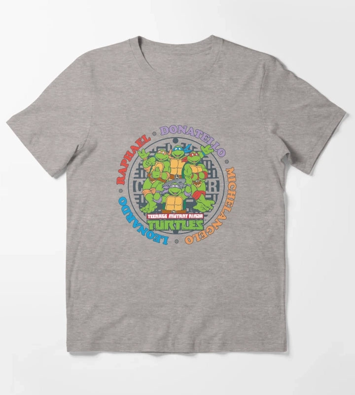 Teenage Mutant Ninja Turtles Sewer Logo T-Shirt Heather Grey