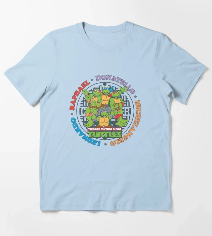 Teenage Mutant Ninja Turtles Sewer Logo T-Shirt Sky Blue