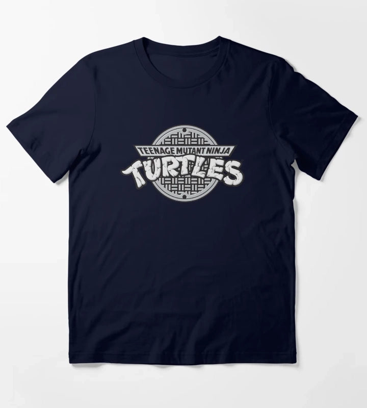Teenage Mutant Ninja Turtles TMNT Sewer Logo T-Shirt Navy