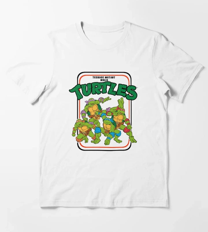 Teenage Mutant Ninja Turtles Vintage Cartoon Group Shot T-Shirt White