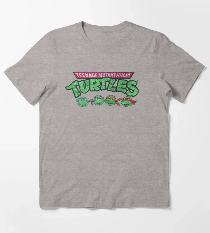 Teenage Mutant Ninja Turtles Vintage Logo T-Shirt Heather Grey