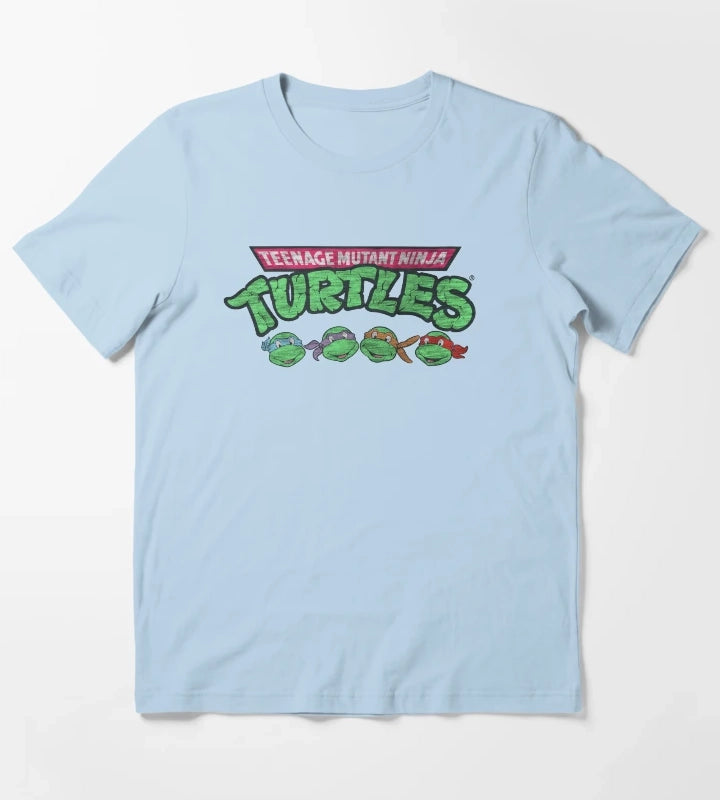 Teenage Mutant Ninja Turtles Vintage Logo T-Shirt Sky Blue