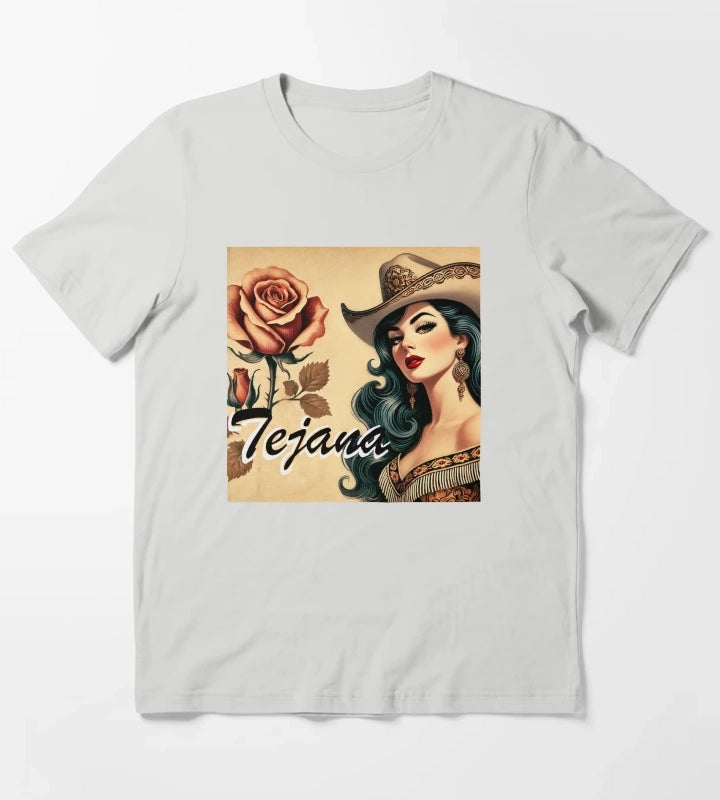 Tejana Latina Cowgirl T-Shirt Light Grey