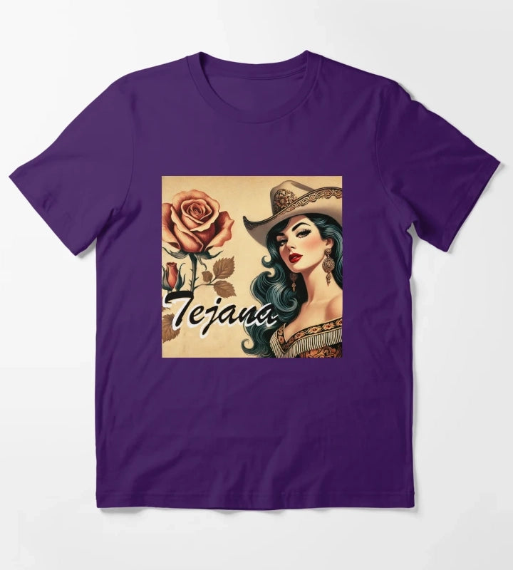 Tejana Latina Cowgirl T-Shirt Purple