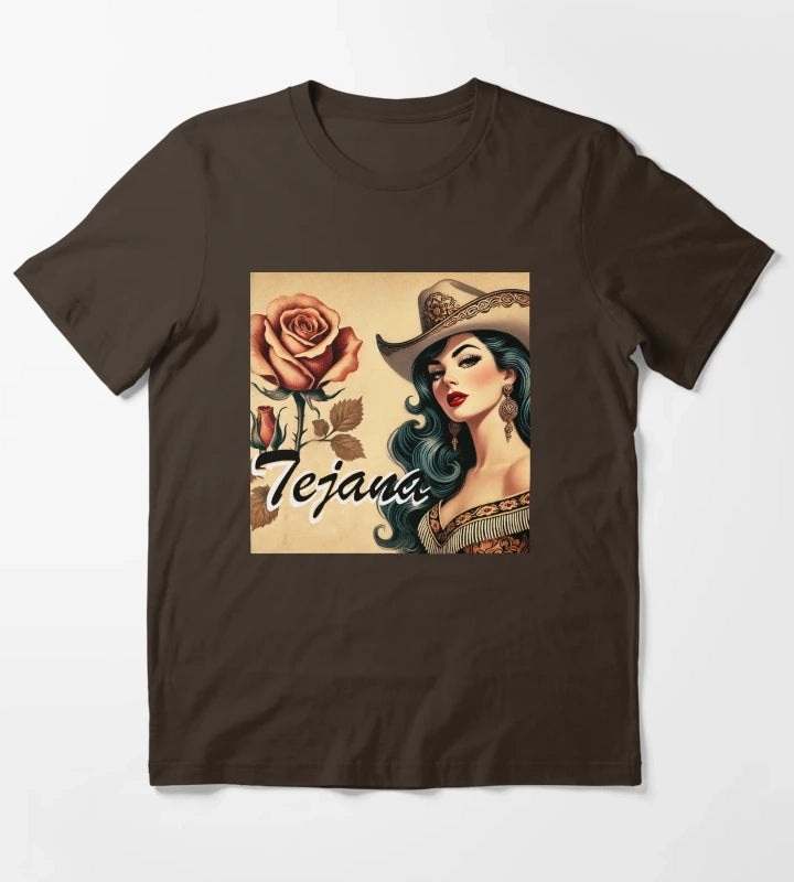 Tejana Latina Cowgirl T-Shirt Brown