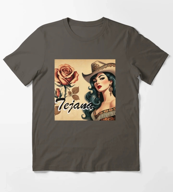 Tejana Latina Cowgirl T-Shirt Dark Grey
