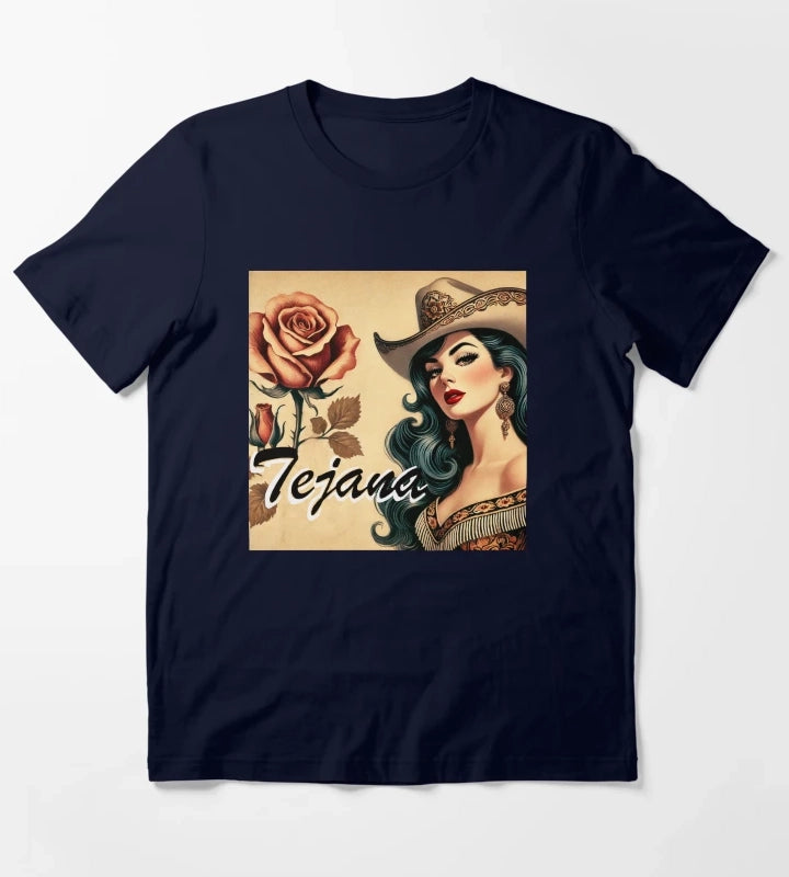 Tejana Latina Cowgirl T-Shirt Navy