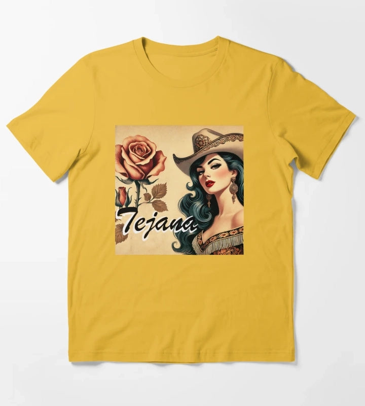 Tejana Latina Cowgirl T-Shirt Yellow