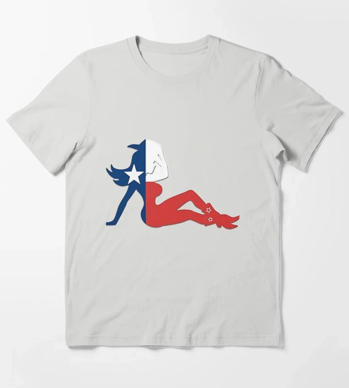 Texas Flag Cowgirl T-Shirt Light Grey