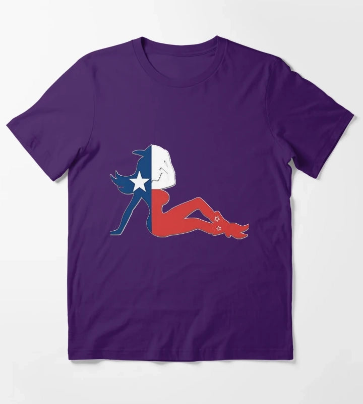 Texas Flag Cowgirl T-Shirt Purple