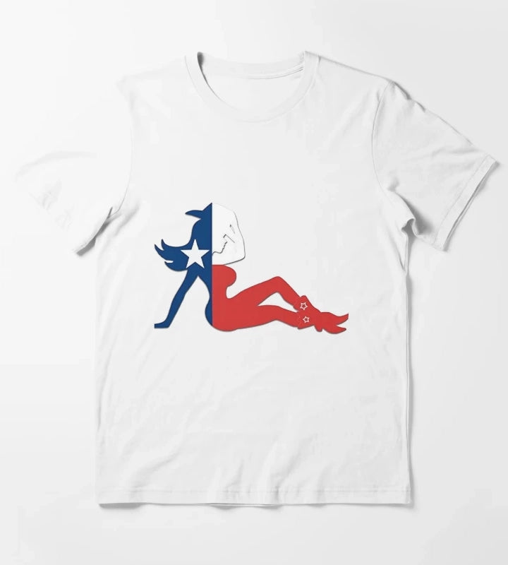 Texas Flag Cowgirl T-Shirt White