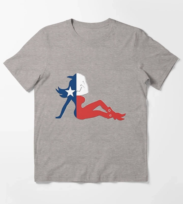 Texas Flag Cowgirl T-Shirt Heather Grey