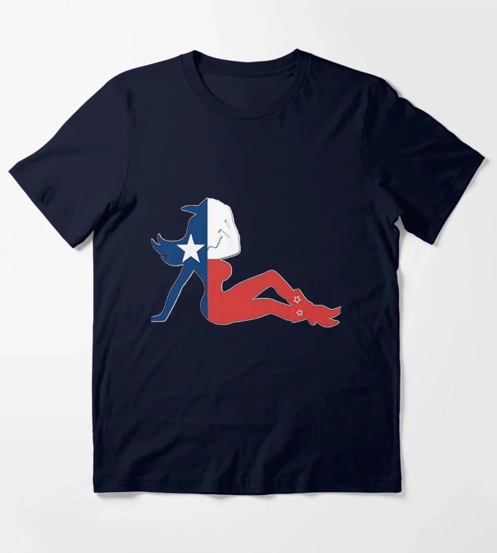 Texas Flag Cowgirl T-Shirt Navy