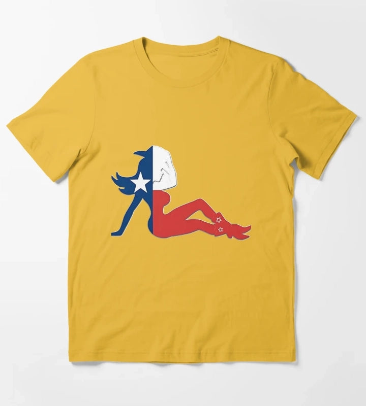 Texas Flag Cowgirl T-Shirt Yellow