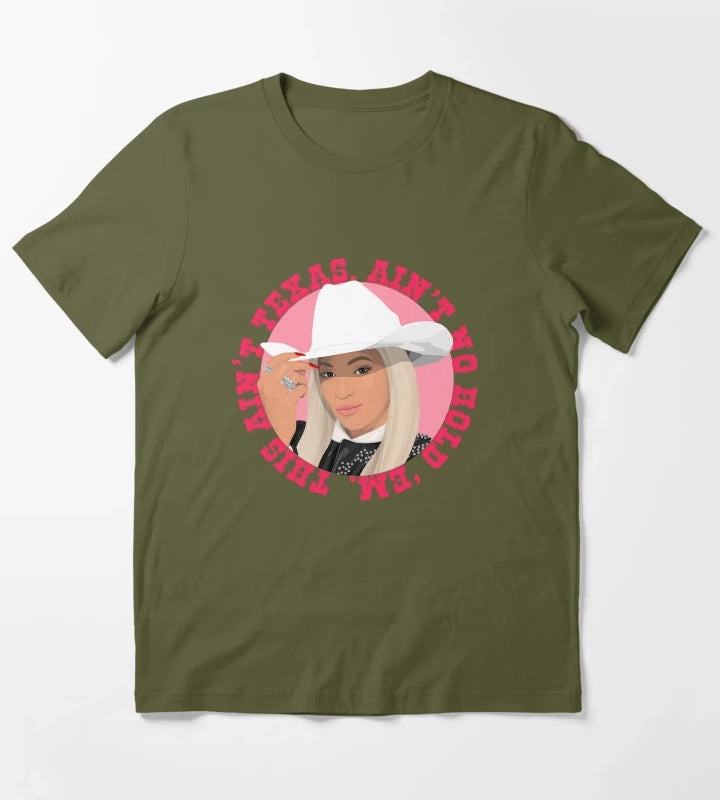 Texas Hold Em Beyonce T-Shirt Olive Green