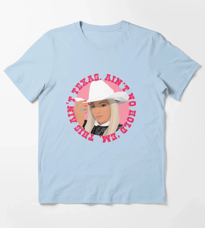 Texas Hold Em Beyonce T-Shirt Sky Blue